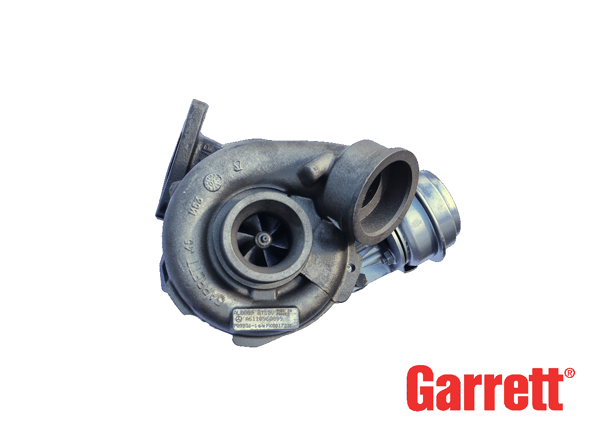 Turbina Garrett revisionata con attuatore, vista laterale